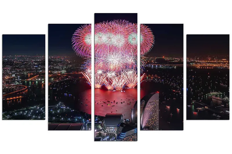 Dekorativ MDF-målning 5-Delar 20x60 cm - Flerfärgad - Inredning & dekor - Tavlor & konst - Canvastavla