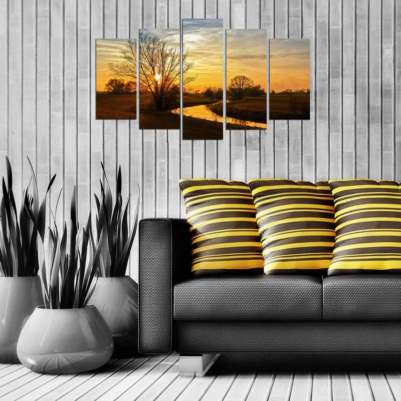 Dekorativ MDF-målning 5-Delar 20x60 cm - Flerfärgad - Inredning & dekor - Tavlor & konst - Canvastavla