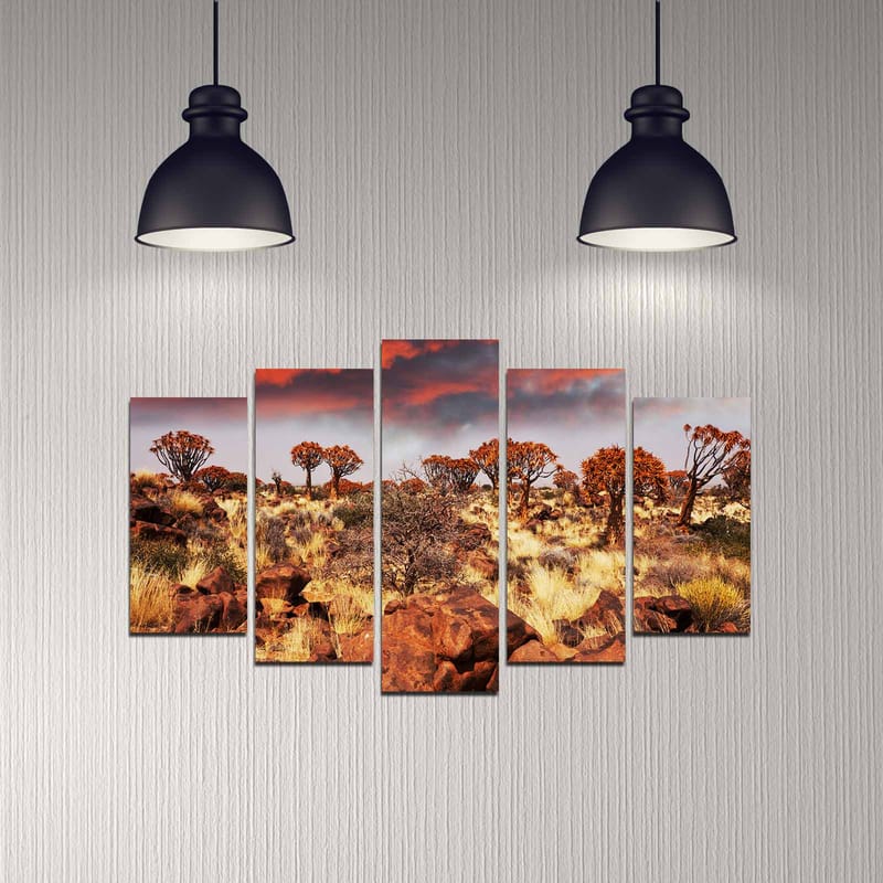 Dekorativ MDF-målning 5-Delar 20x60 cm - Flerfärgad - Inredning & dekor - Tavlor & konst - Canvastavla