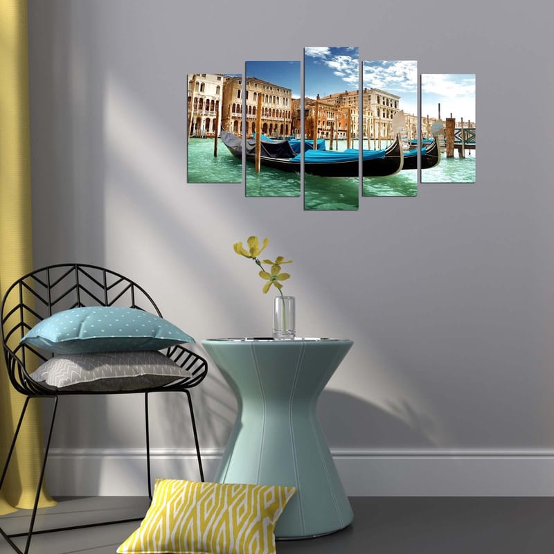 Dekorativ MDF-målning 5-Delar 20x60 cm - Flerfärgad - Inredning & dekor - Tavlor & konst - Canvastavla