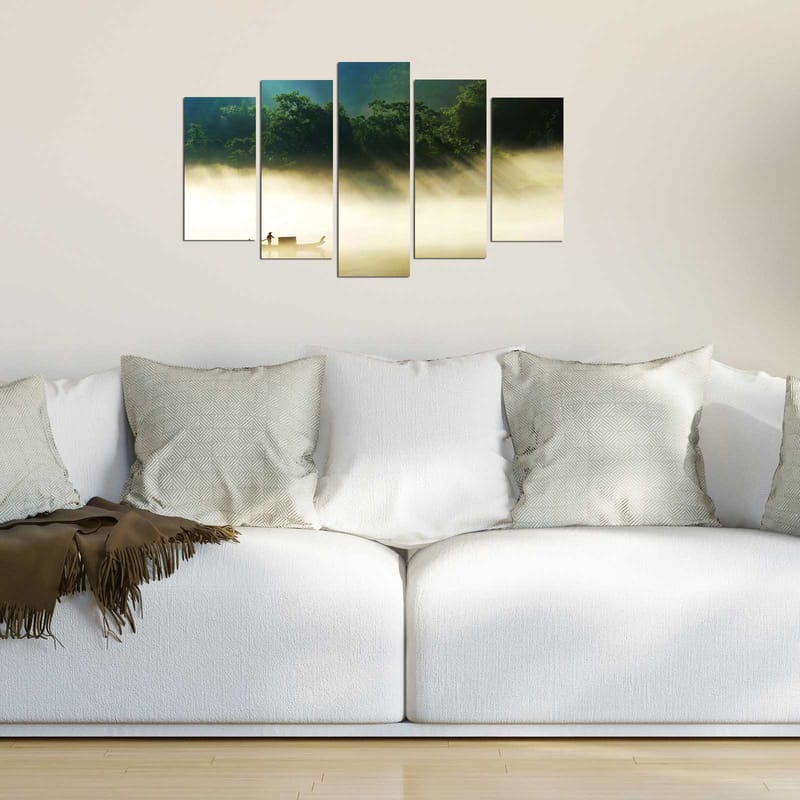 Dekorativ MDF-målning 5-Delar 20x60 cm - Flerfärgad - Inredning & dekor - Tavlor & konst - Canvastavla