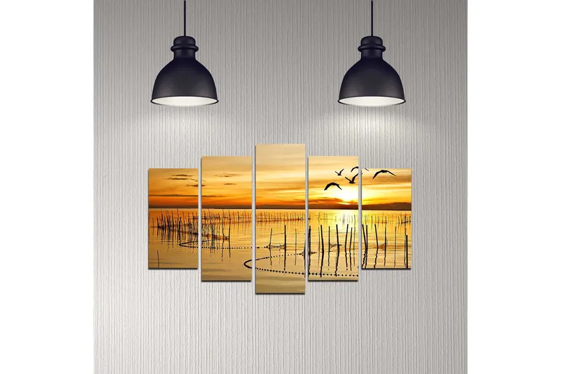 Dekorativ MDF-målning 5-Delar 20x60 cm - Flerfärgad - Inredning & dekor - Tavlor & konst - Canvastavla