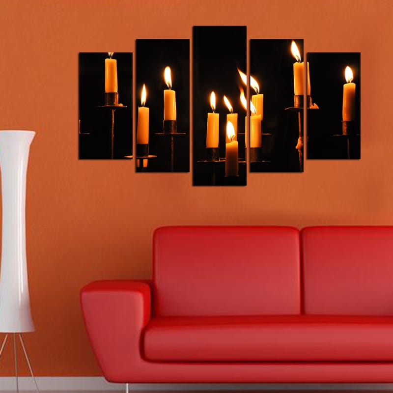 Dekorativ MDF-målning 5-Delar 20x60 cm - Flerfärgad - Inredning & dekor - Tavlor & konst - Canvastavla