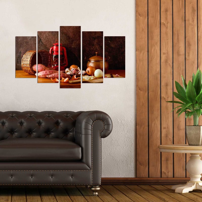 Dekorativ MDF-målning 5-Delar 20x60 cm - Flerfärgad - Inredning & dekor - Tavlor & konst - Canvastavla