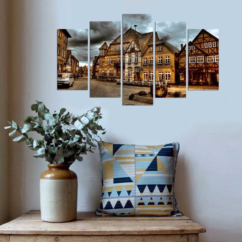 Dekorativ MDF-målning 5-Delar 20x60 cm - Flerfärgad - Inredning & dekor - Tavlor & konst - Canvastavla