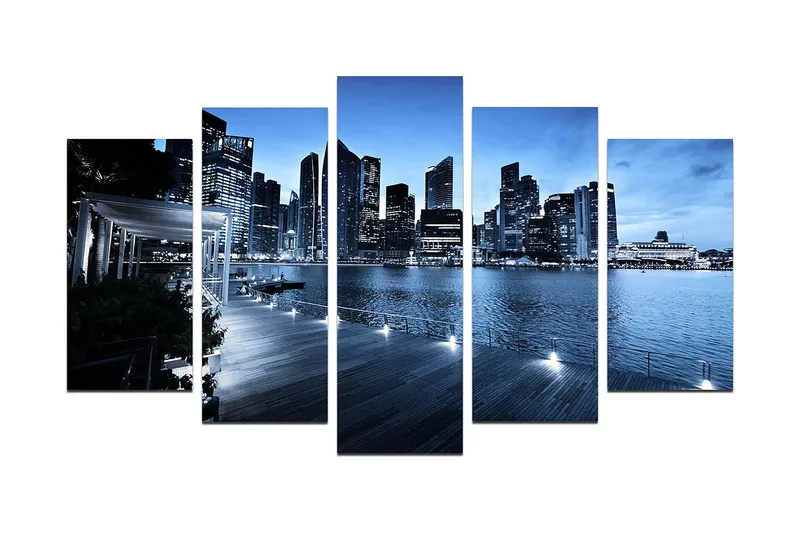 Dekorativ MDF-målning 5-Delar 20x60 cm, Flerfärgad