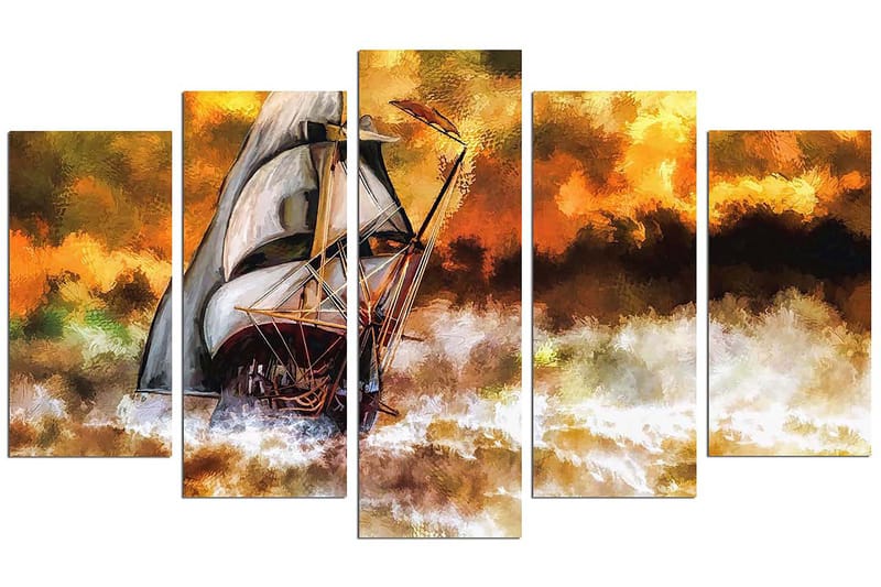 Dekorativ MDF-målning 5-Delar 20x60 cm - Flerfärgad - Inredning & dekor - Tavlor & konst - Canvastavla