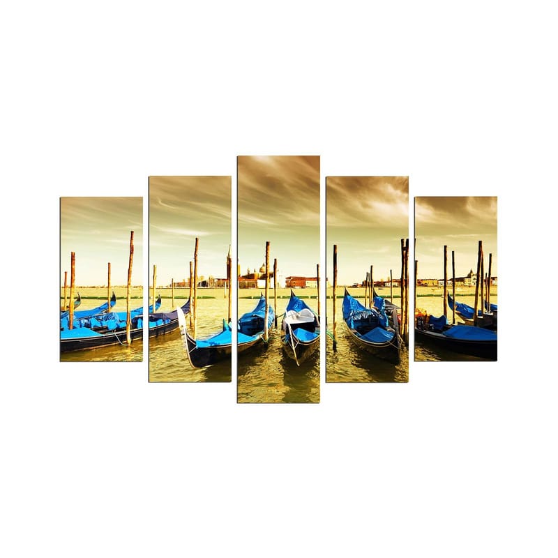 Dekorativ MDF-målning 5-Delar 20x60 cm, Flerfärgad