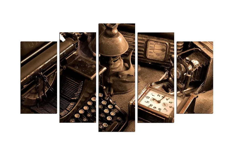 Dekorativ MDF-målning 5-Delar 20x60 cm, Flerfärgad