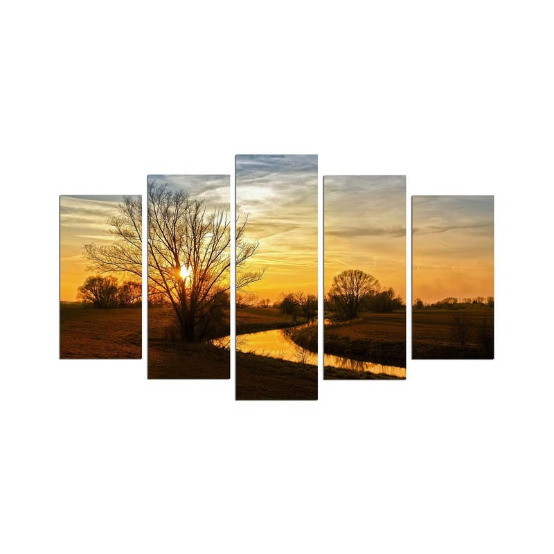 Dekorativ MDF-målning 5-Delar 20x60 cm, Flerfärgad