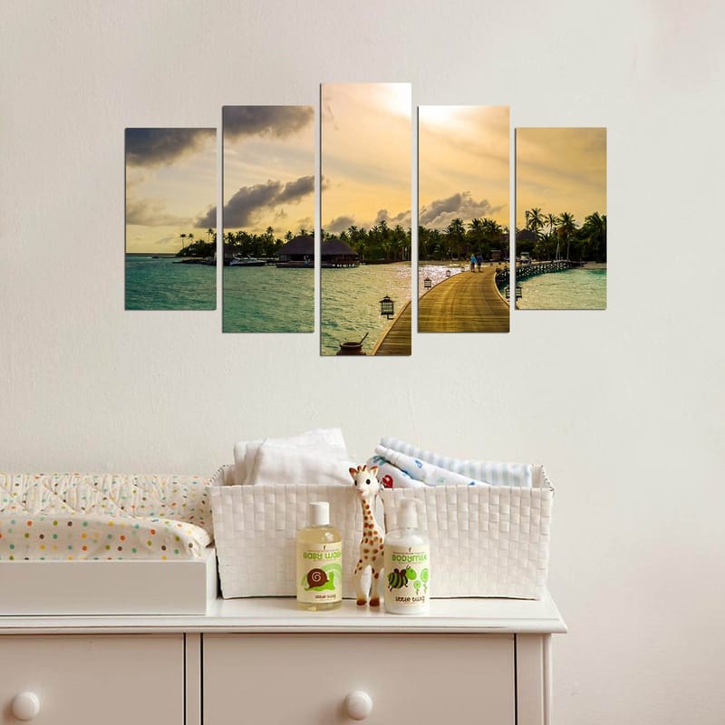 Dekorativ MDF-målning 5-Delar 20x60 cm - Flerfärgad - Inredning & dekor - Tavlor & konst - Canvastavla