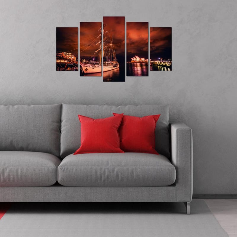 Dekorativ MDF-målning 5-Delar 20x60 cm - Flerfärgad - Inredning & dekor - Tavlor & konst - Canvastavla