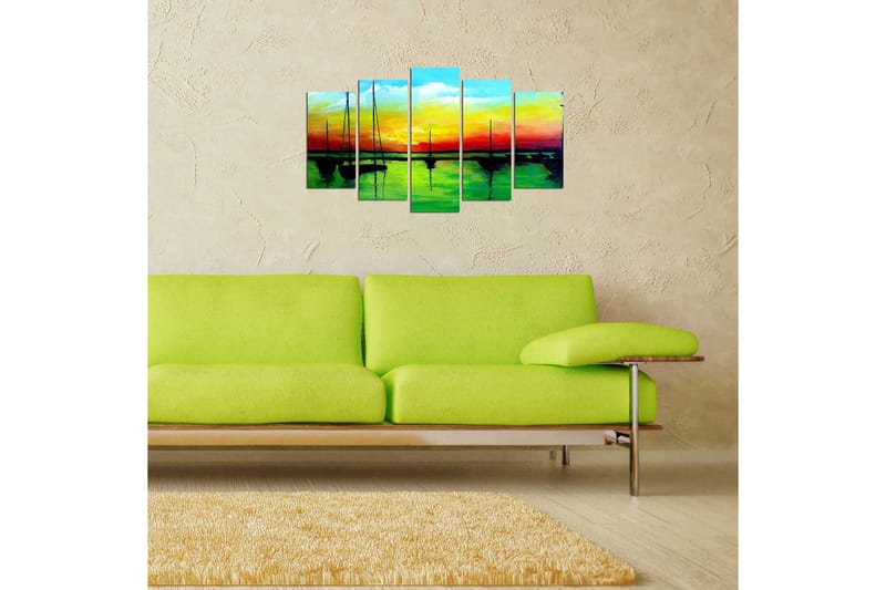 Dekorativ MDF-målning 5-Delar 20x60 cm - Flerfärgad - Inredning & dekor - Tavlor & konst - Canvastavla