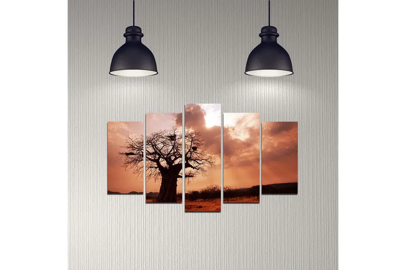 Dekorativ MDF-målning 5-Delar 20x60 cm - Flerfärgad - Inredning & dekor - Tavlor & konst - Canvastavla