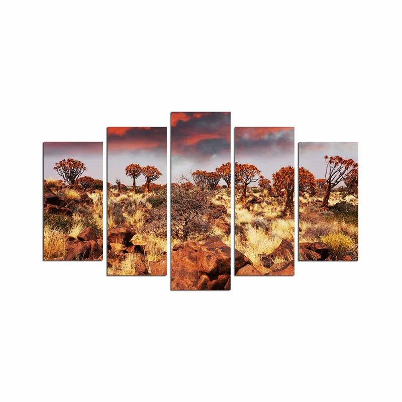 Dekorativ MDF-målning 5-Delar 20x60 cm, Flerfärgad