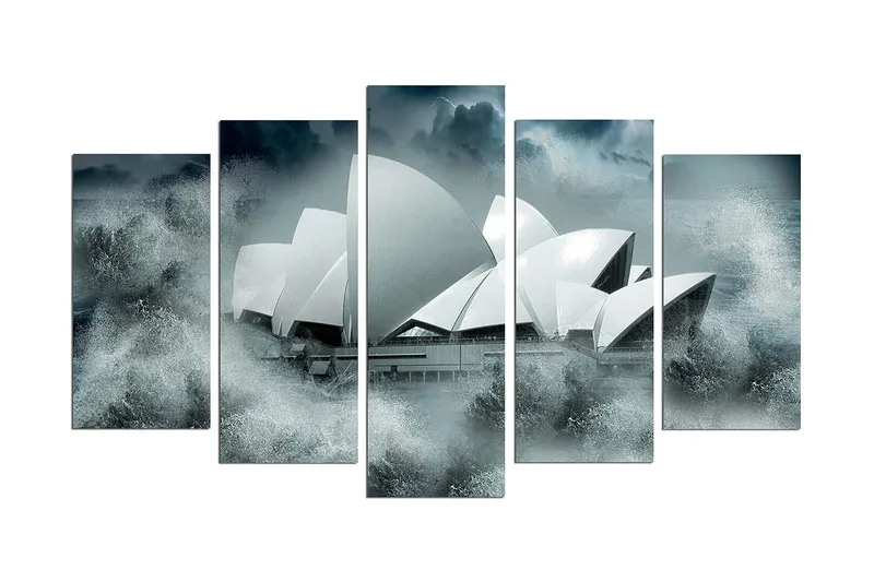 Dekorativ MDF-målning 5-Delar 20x60 cm, Flerfärgad