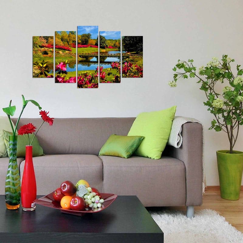 Dekorativ MDF-målning 5-Delar 20x60 cm - Flerfärgad - Inredning & dekor - Tavlor & konst - Canvastavla