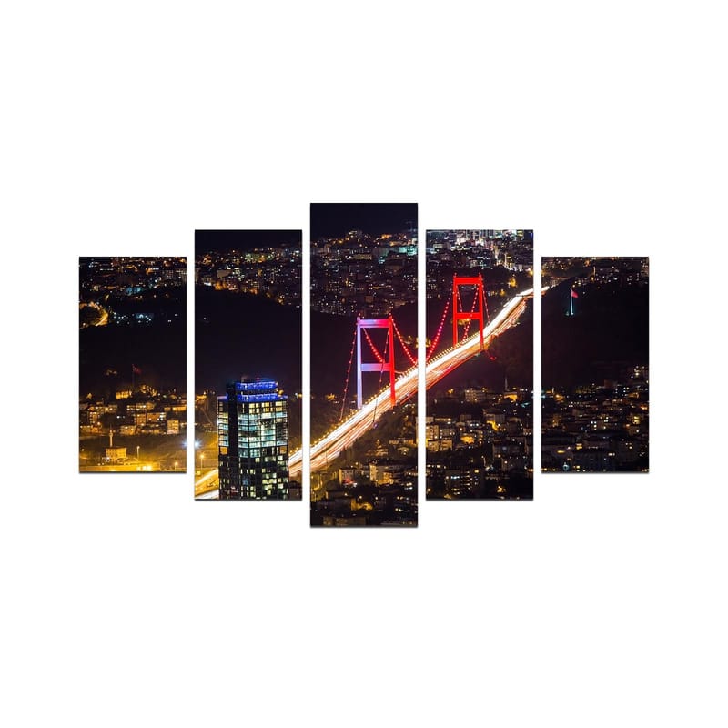 Dekorativ MDF-målning 5-Delar 20x60 cm, Flerfärgad