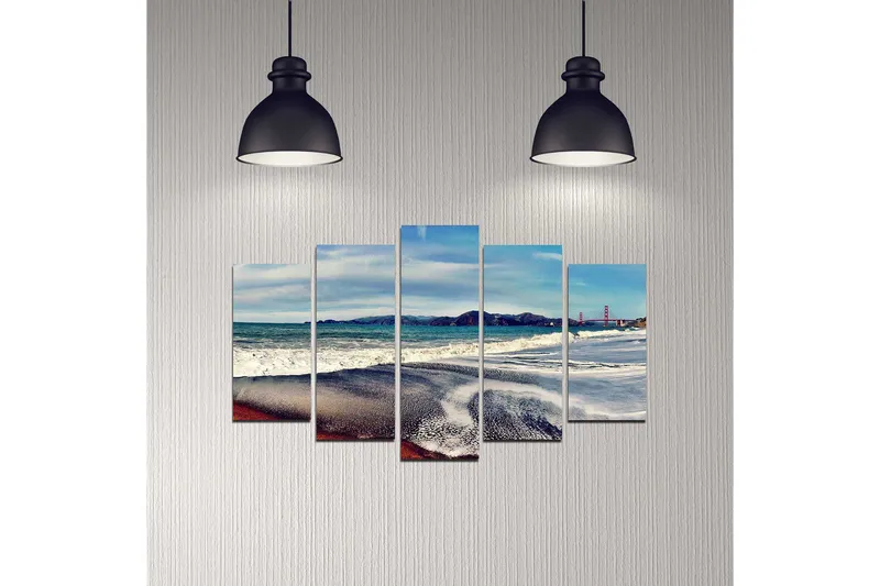 Dekorativ MDF-målning 5-Delar 20x60 cm - Flerfärgad - Inredning & dekor - Tavlor & konst - Canvastavla