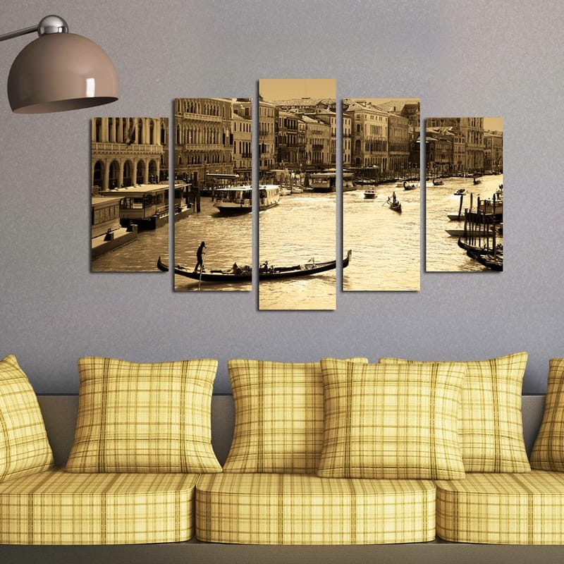 Dekorativ MDF-målning 5-Delar 20x60 cm - Flerfärgad - Inredning & dekor - Tavlor & konst - Canvastavla