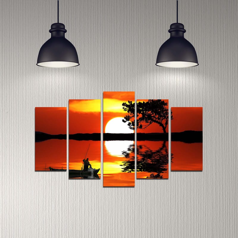 Dekorativ MDF-målning 5-Delar 20x60 cm - Flerfärgad - Inredning & dekor - Tavlor & konst - Canvastavla