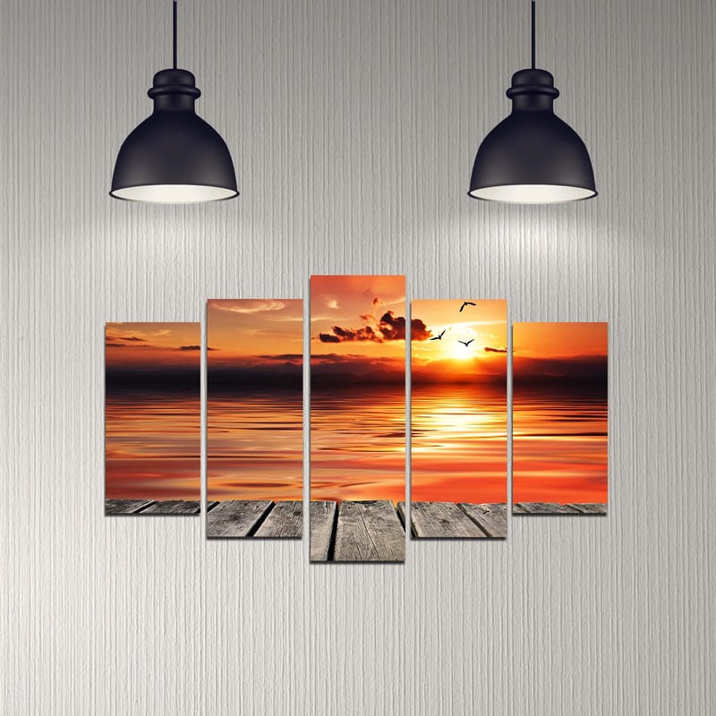 Dekorativ MDF-målning 5-Delar 20x60 cm - Flerfärgad - Inredning & dekor - Tavlor & konst - Canvastavla