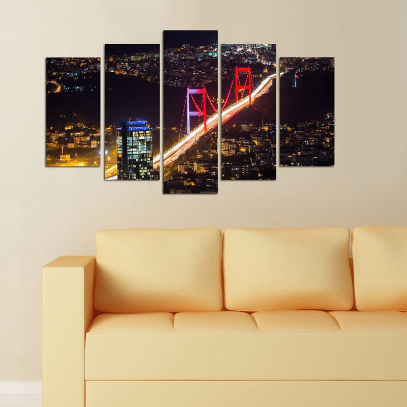 Dekorativ MDF-målning 5-Delar 20x60 cm - Flerfärgad - Inredning & dekor - Tavlor & konst - Canvastavla