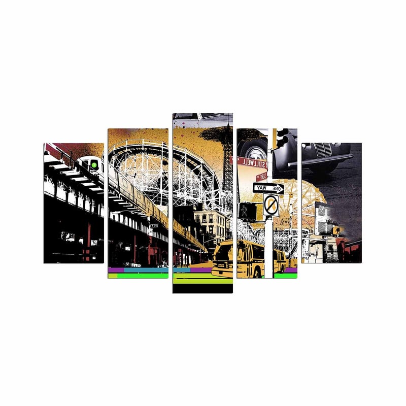 Dekorativ MDF-målning 5-Delar 20x60 cm, Flerfärgad