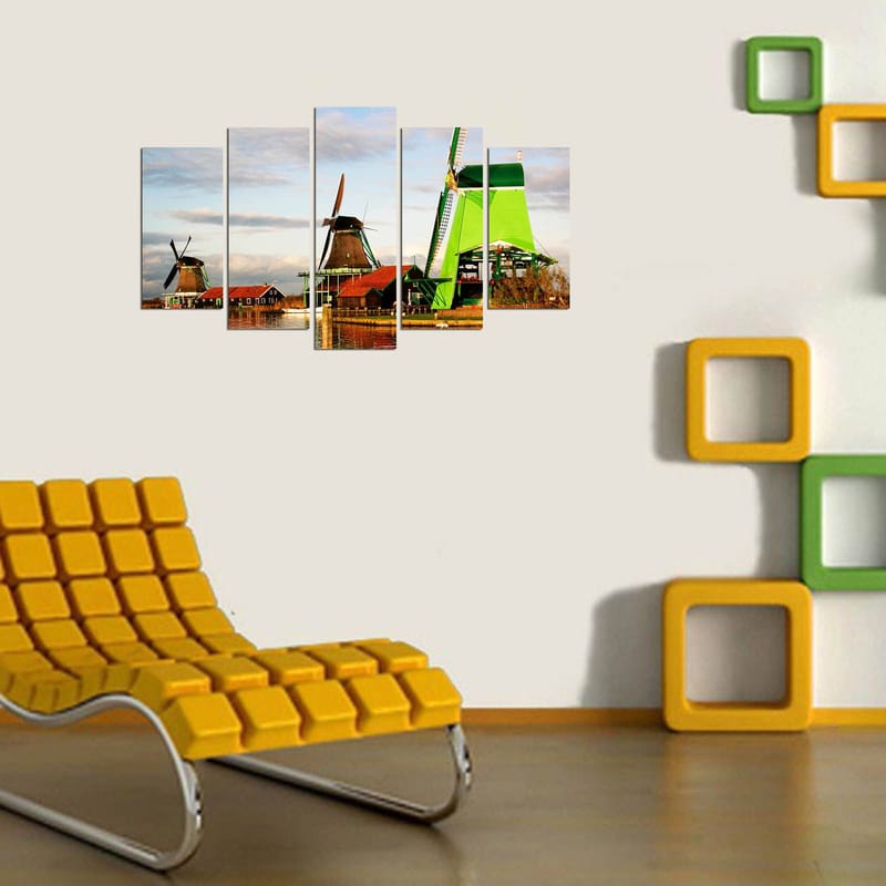 Dekorativ MDF-målning 5-Delar 20x60 cm - Flerfärgad - Inredning & dekor - Tavlor & konst - Canvastavla