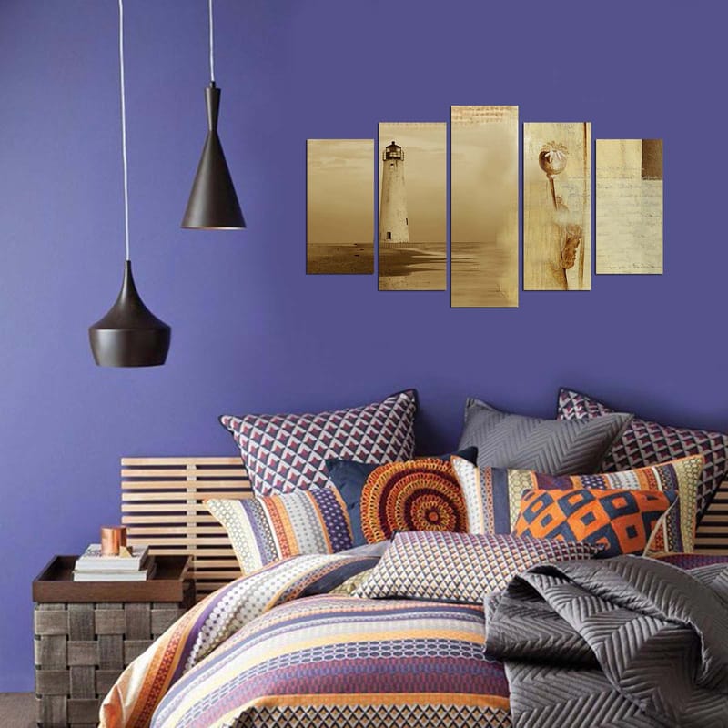 Dekorativ MDF-målning 5-Delar 20x60 cm - Flerfärgad - Inredning & dekor - Tavlor & konst - Canvastavla