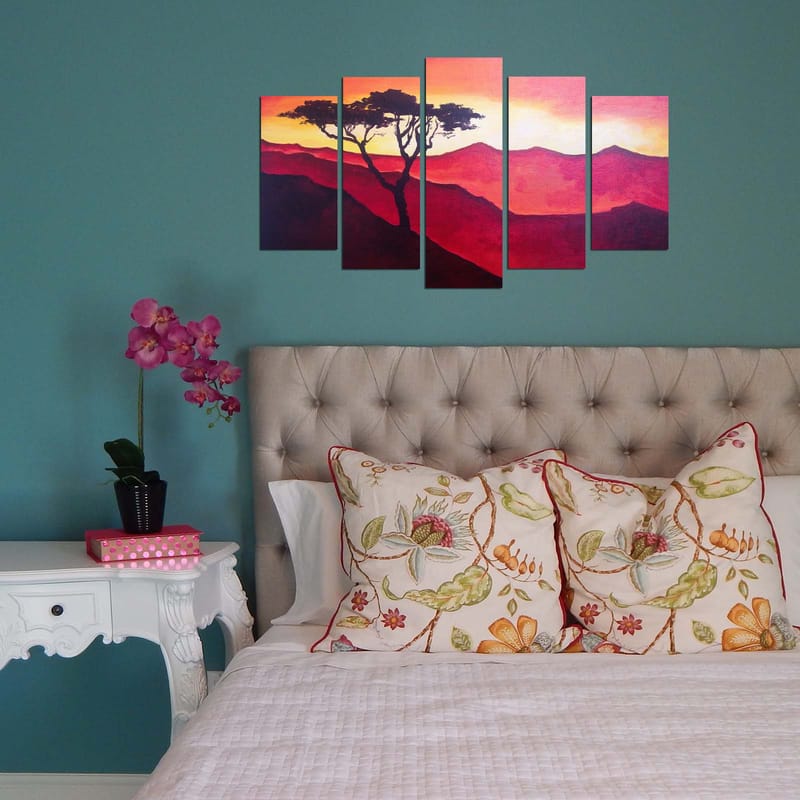 Dekorativ MDF-målning 5-Delar 20x60 cm - Flerfärgad - Inredning & dekor - Tavlor & konst - Canvastavla