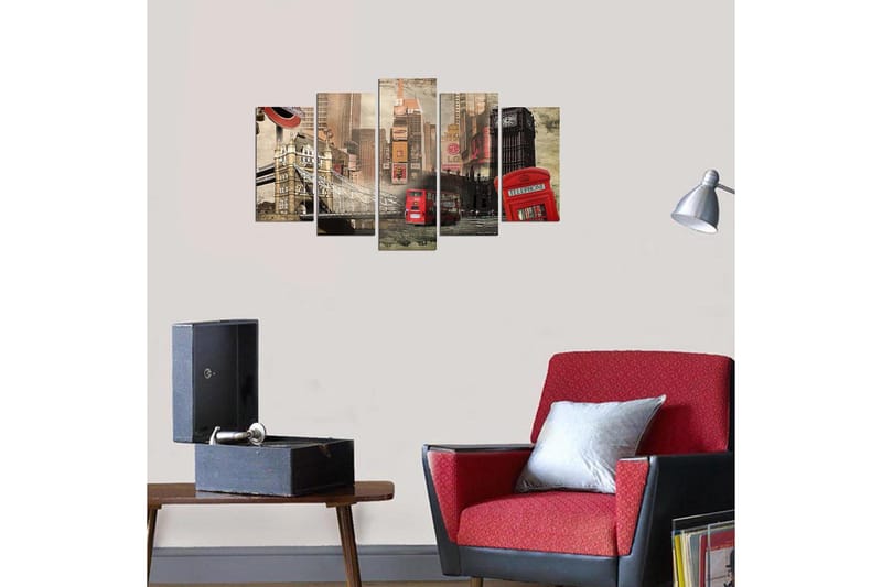 Dekorativ MDF-målning 5-Delar 20x60 cm - Flerfärgad - Inredning & dekor - Tavlor & konst - Canvastavla