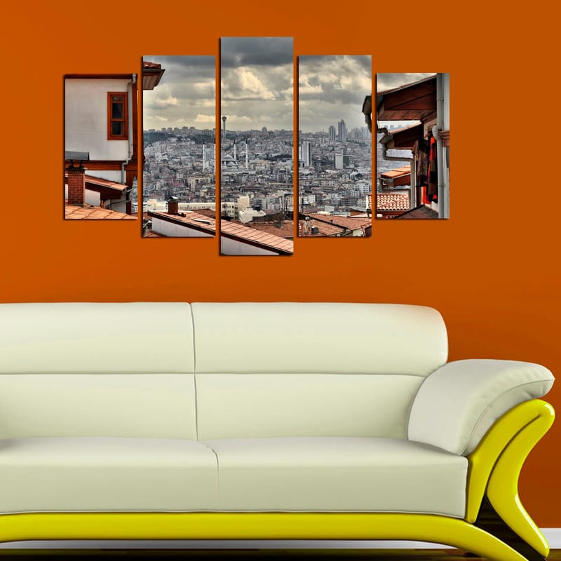 Dekorativ MDF-målning 5-Delar 20x60 cm - Flerfärgad - Inredning & dekor - Tavlor & konst - Canvastavla