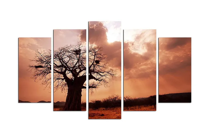 Dekorativ MDF-målning 5-Delar 20x60 cm, Flerfärgad