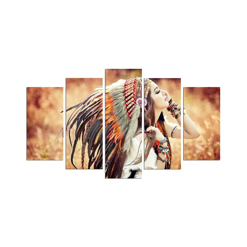 Dekorativ MDF-målning 5-Delar 20x60 cm - Flerfärgad - Inredning & dekor - Tavlor & konst - Canvastavla