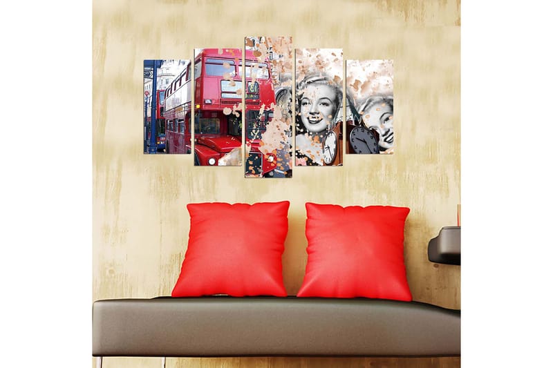 Dekorativ MDF-målning 5-Delar 20x60 cm - Flerfärgad - Inredning & dekor - Tavlor & konst - Canvastavla