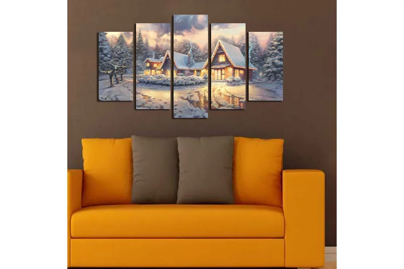 Dekorativ MDF-målning 5-Delar 20x60 cm - Flerfärgad - Inredning & dekor - Tavlor & konst - Canvastavla