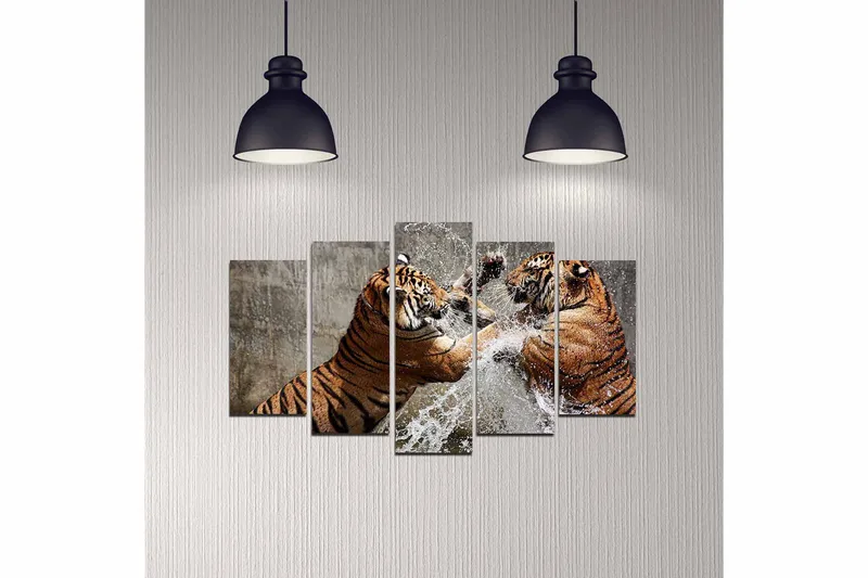 Dekorativ MDF-målning 5-Delar 20x60 cm - Flerfärgad - Inredning & dekor - Tavlor & konst - Canvastavla