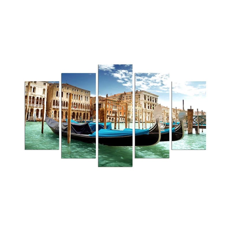 Dekorativ MDF-målning 5-Delar 20x60 cm, Flerfärgad