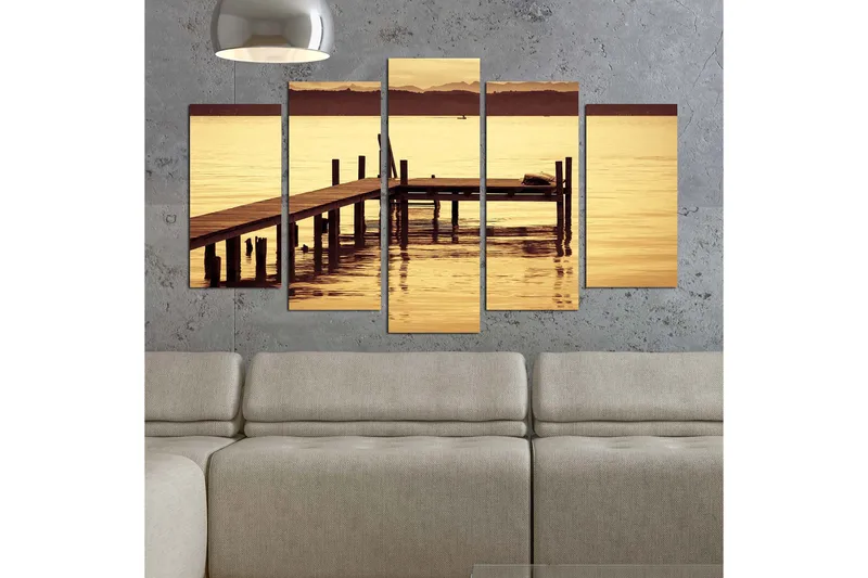 Dekorativ MDF-målning 5-Delar 20x60 cm - Flerfärgad - Inredning & dekor - Tavlor & konst - Canvastavla