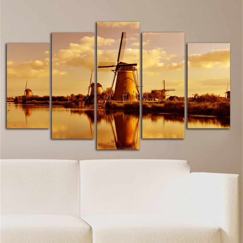 Dekorativ MDF-målning 5-Delar 20x60 cm - Flerfärgad - Inredning & dekor - Tavlor & konst - Canvastavla