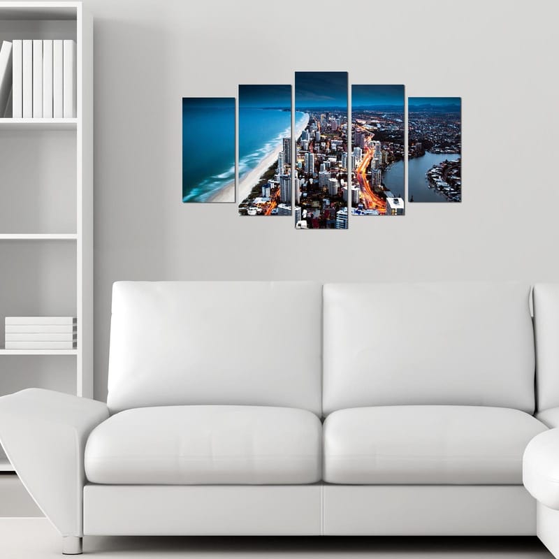 Dekorativ MDF-målning 5-Delar 20x60 cm - Flerfärgad - Inredning & dekor - Tavlor & konst - Canvastavla