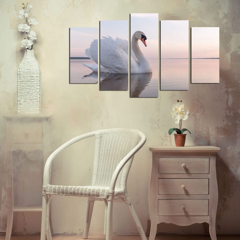 Dekorativ MDF-målning 5-Delar 20x60 cm - Flerfärgad - Inredning & dekor - Tavlor & konst - Canvastavla