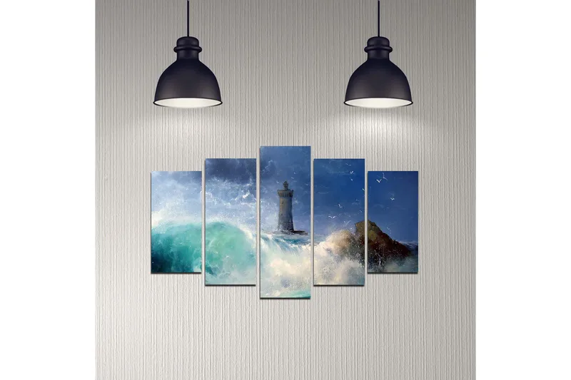 Dekorativ MDF-målning 5-Delar 20x60 cm - Flerfärgad - Inredning & dekor - Tavlor & konst - Canvastavla