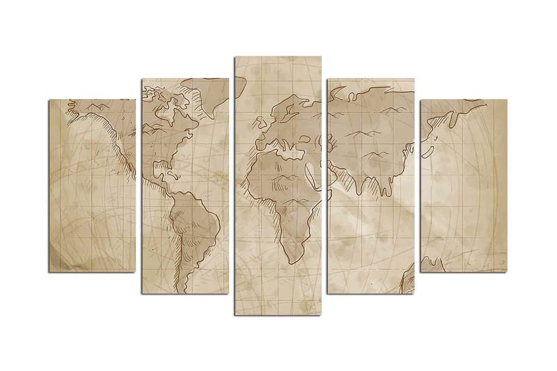 Dekorativ MDF-målning 5-Delar 20x60 cm, Flerfärgad