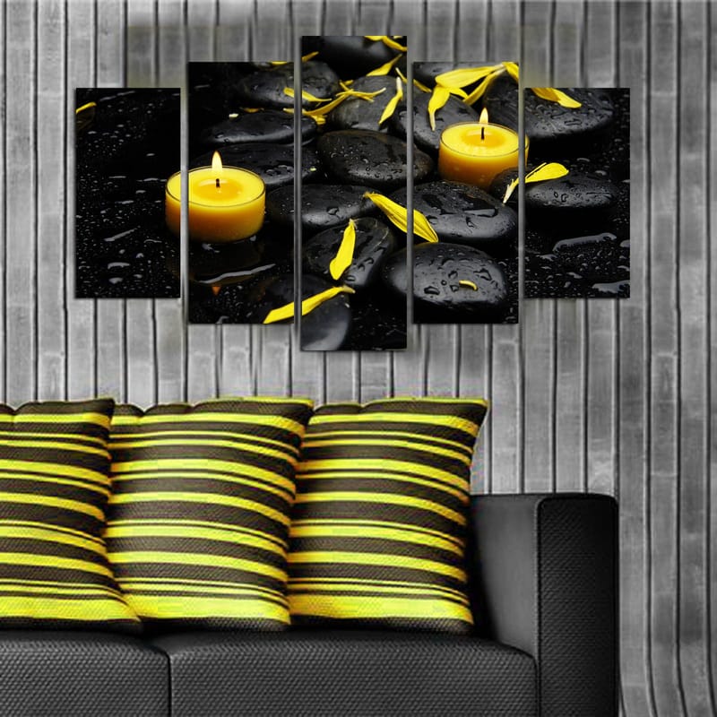 Dekorativ MDF-målning 5-Delar 20x60 cm - Flerfärgad - Inredning & dekor - Tavlor & konst - Canvastavla