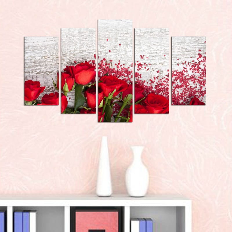 Dekorativ MDF-målning 5-Delar 20x60 cm - Flerfärgad - Inredning & dekor - Tavlor & konst - Canvastavla