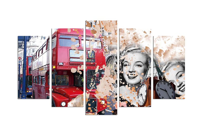 Dekorativ MDF-målning 5-Delar 20x60 cm, Flerfärgad