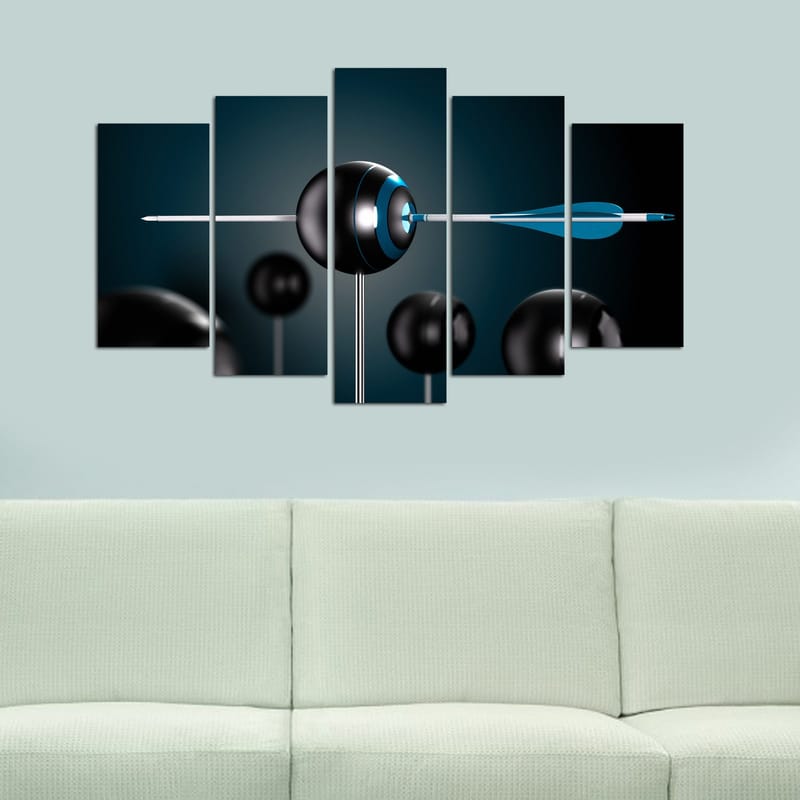 Dekorativ MDF-målning 5-Delar 20x60 cm - Flerfärgad - Inredning & dekor - Tavlor & konst - Canvastavla