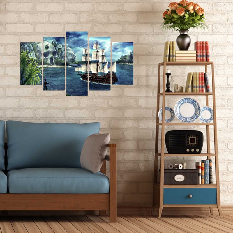 Dekorativ MDF-målning 5-Delar 20x60 cm - Flerfärgad - Inredning & dekor - Tavlor & konst - Canvastavla